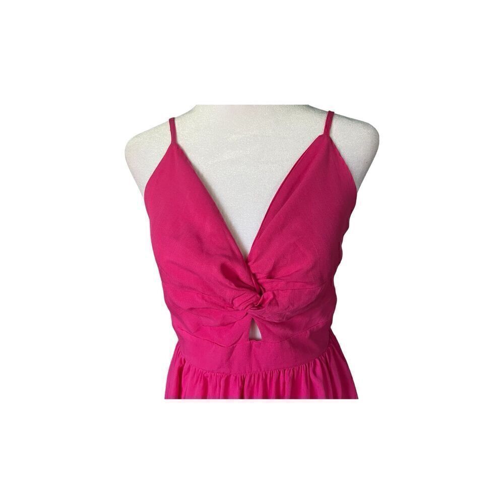 CUPSHE Fuscia Front Twist Keyhole Summer Beach Sleeveless Maxi S New - Picture 5 of 11